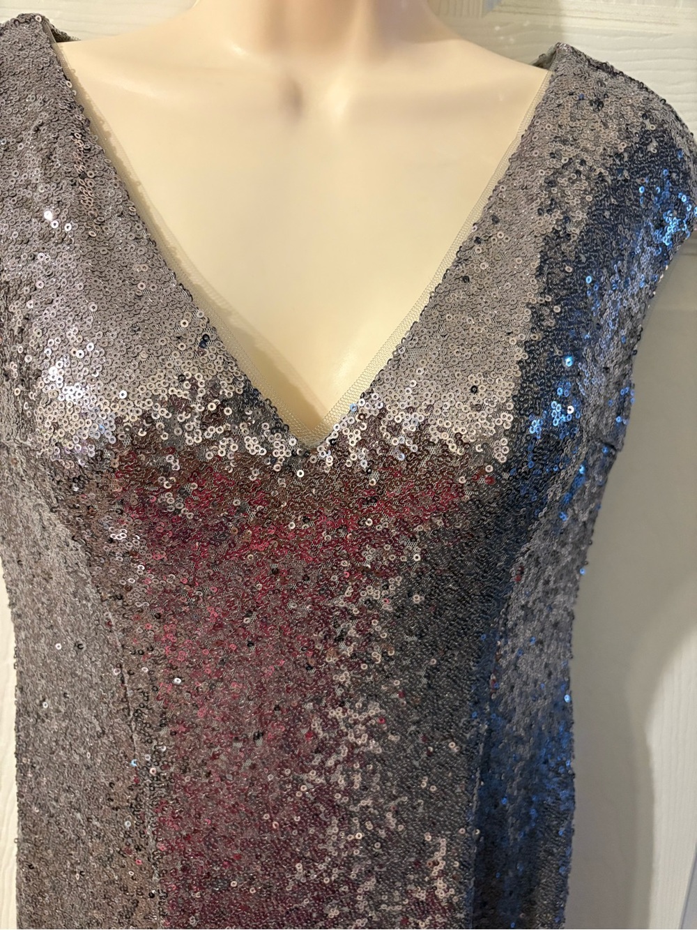 Jade Couture Sequin V-Neck Evening Gown - Picture 4 of 10